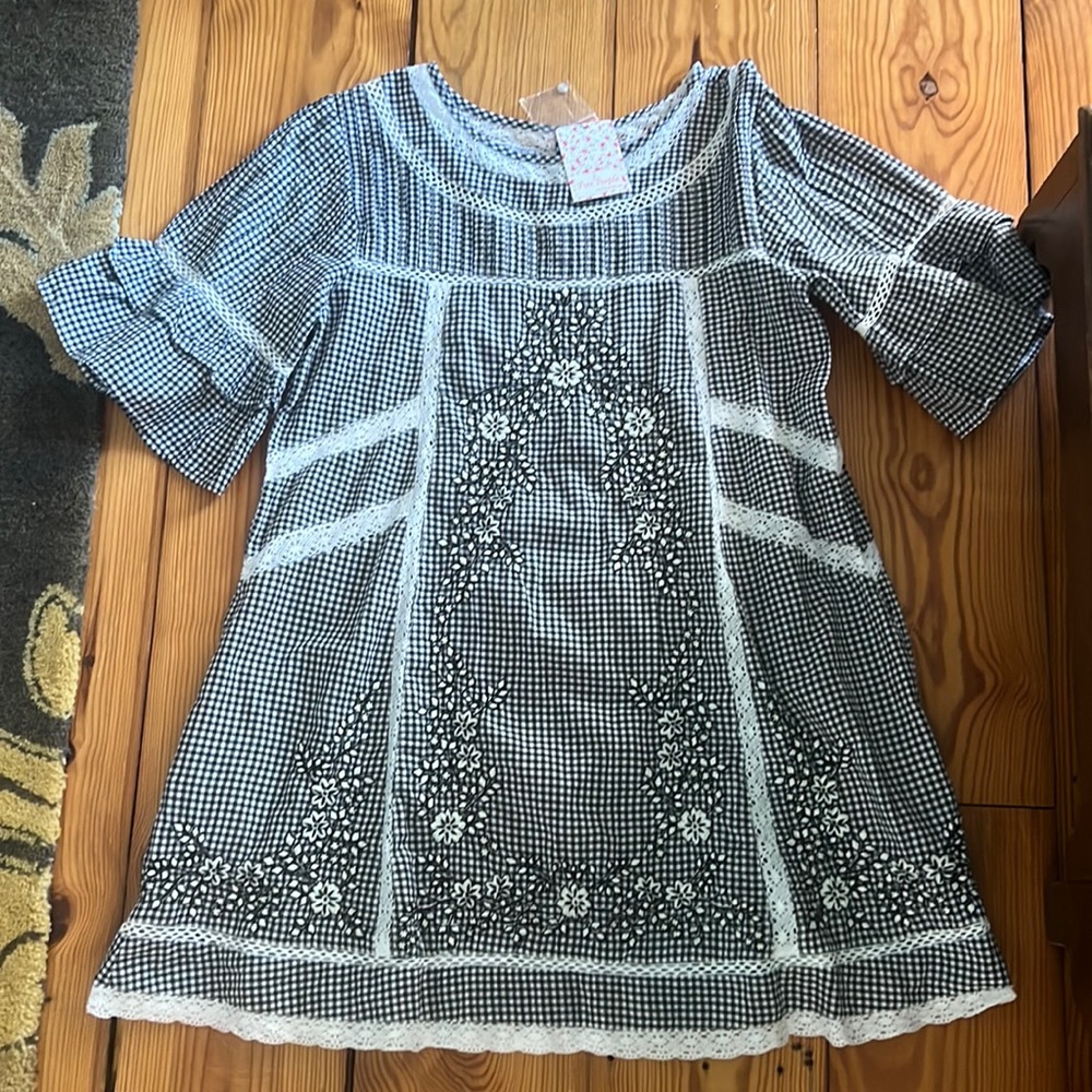 Free People Sunny Day Dress size small black and white gingham